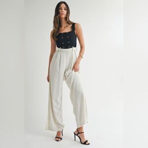 Claire’s Cream Wide-Leg Pant Jumpsuit